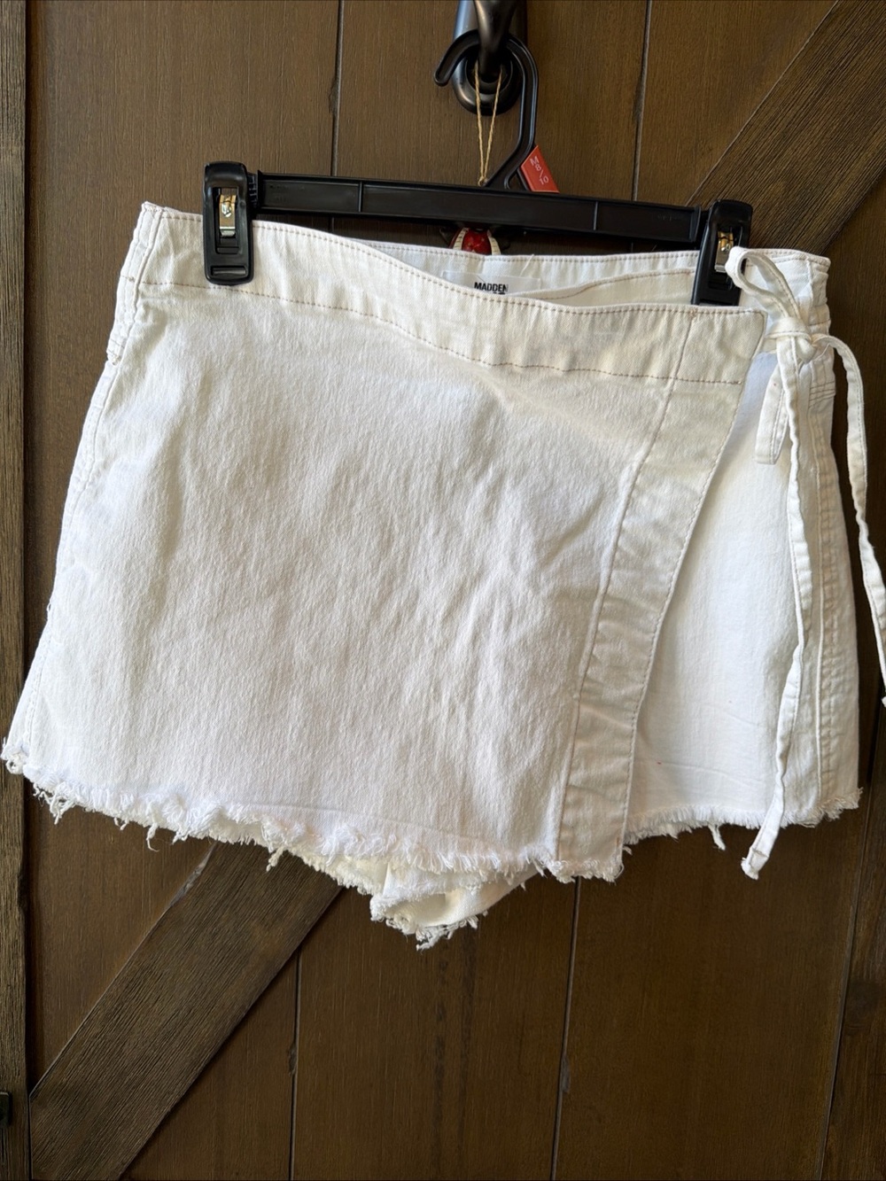 Madden NYC Women’s Asymmetrical Wrap Denim Skort, Size M
